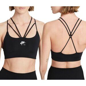 Nike Air Dri-FIT Indy Strappy Sports Bra - Black / White - Size Medium